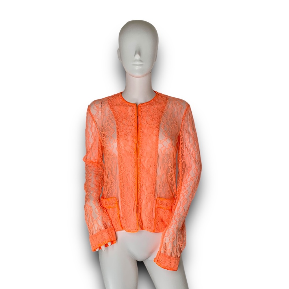 CHRISTOPHER KANE ORANGE LACE SWEATER